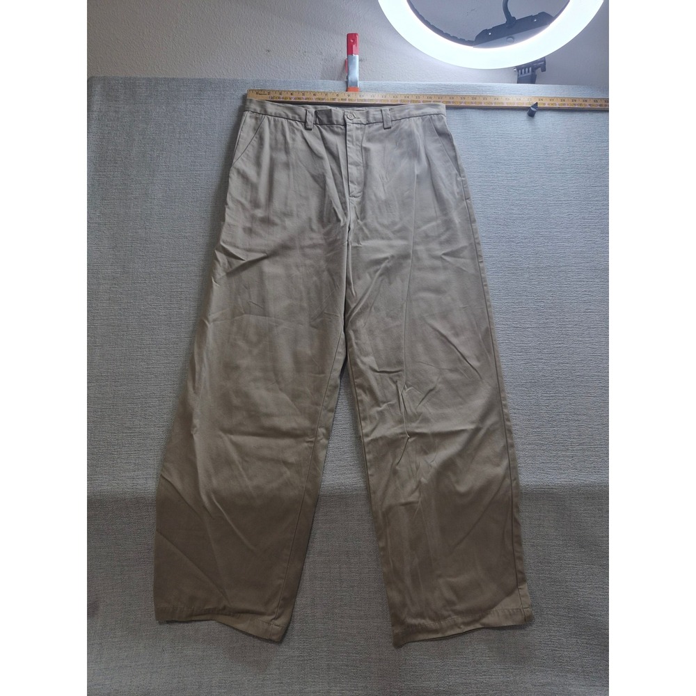 Eddie Bauer Chino Pants Womens 16 Beige Cotton Flat Front Casual Straight Leg
